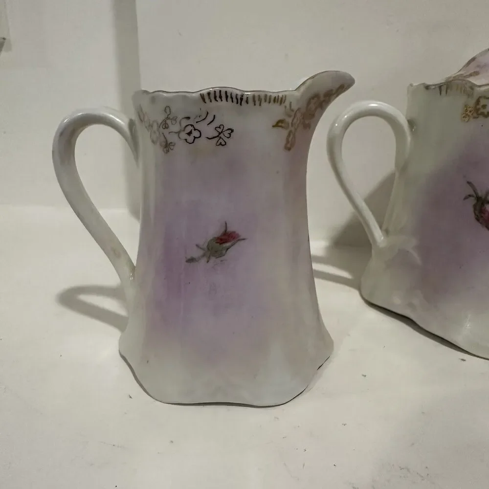 Hutschenreuther Germany Hand Painted Sugar & Creamer Set – Signed 1992 Floral